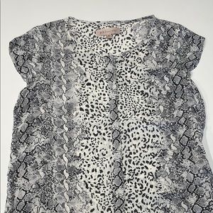 Philosophy Women's Black and White Animal Print Top